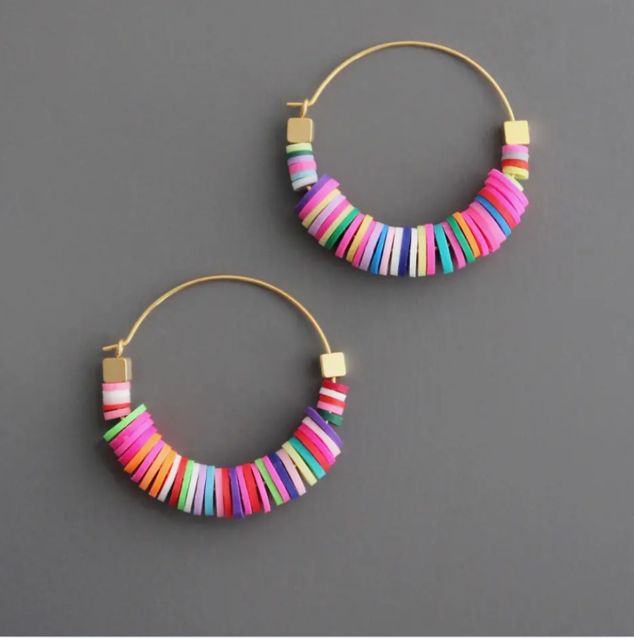 Rainbow Hoop Earrings