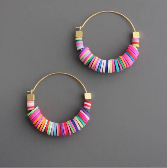 Rainbow Hoop Earrings