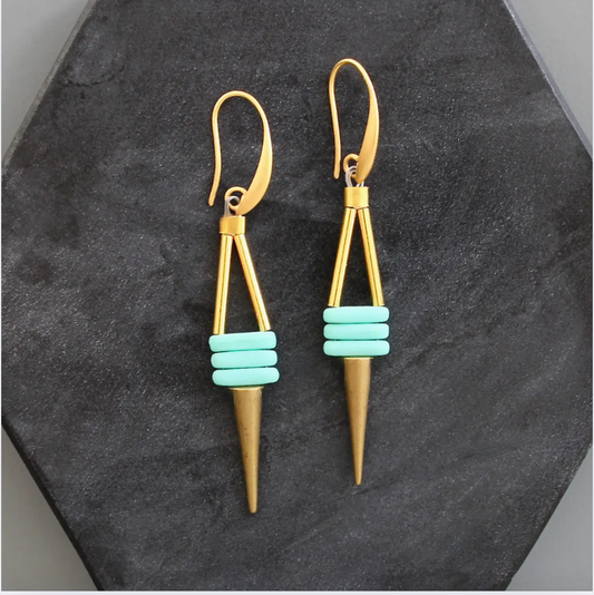 Matte Turquoise Spike Earrings