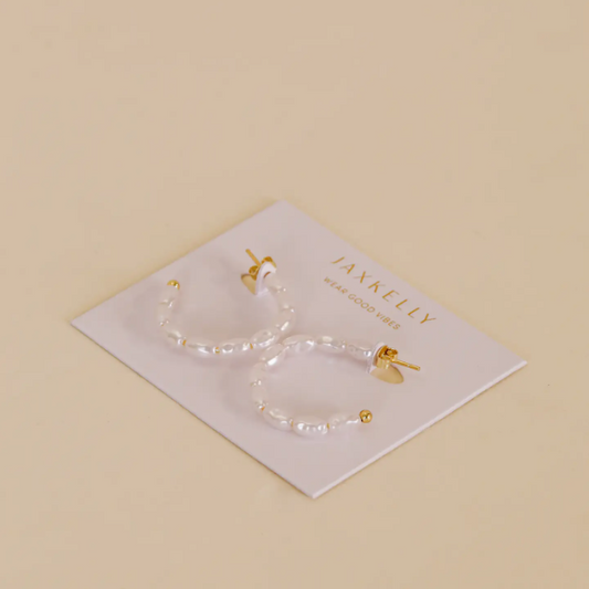 Multi Pearl Hoop Earrings