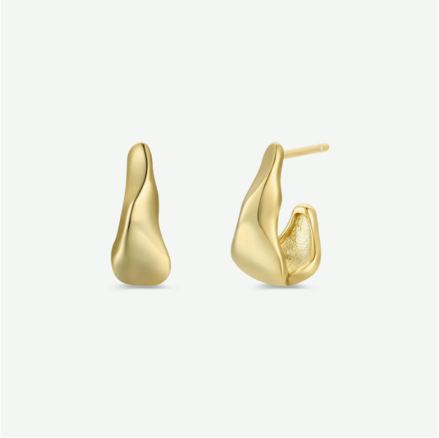 Small Ripple Golds Hoop Earrings