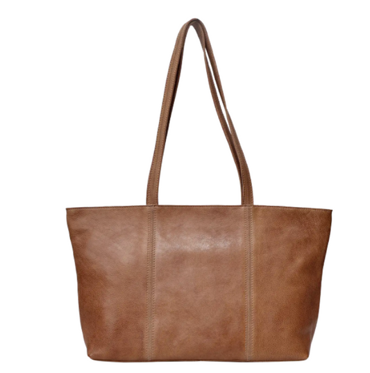 Margot Leather Tote/Shoulder Bag in Cognac