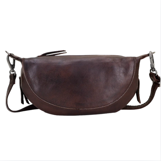 Crosby Leather Sling Crossbody in Brown