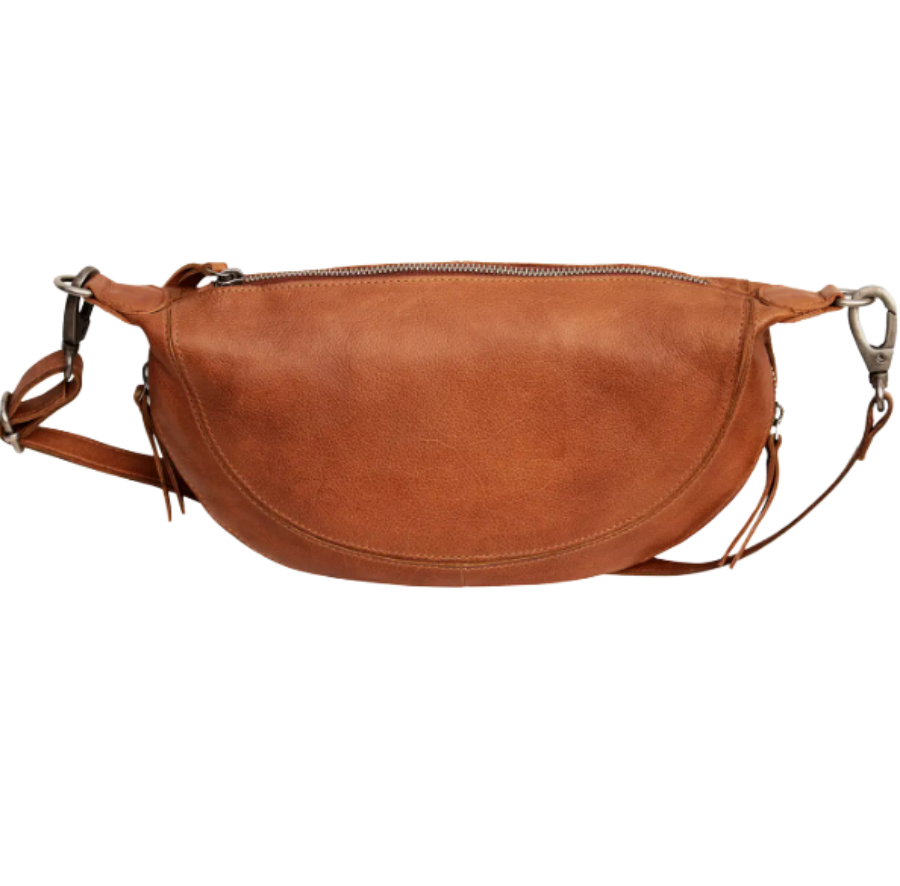 Crosby Leather Sling Crossbody in Congnac