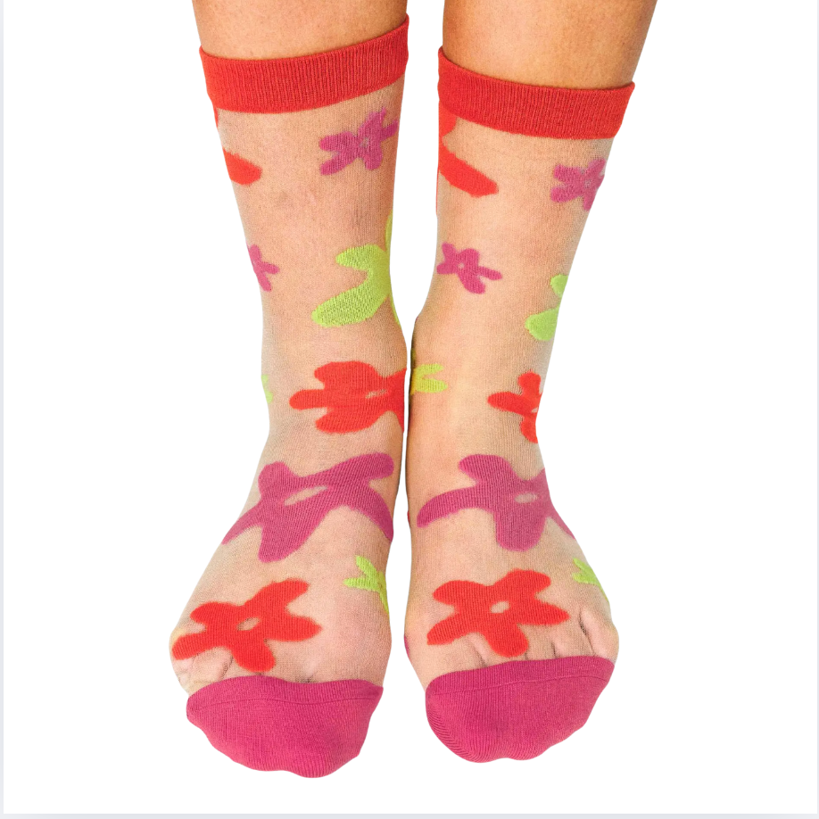 Flower Sheer Ankle Sock