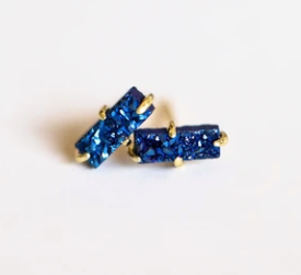 JaxKelly Druzy Bar Stud Earrings