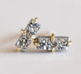 JaxKelly Druzy Bar Stud Earrings