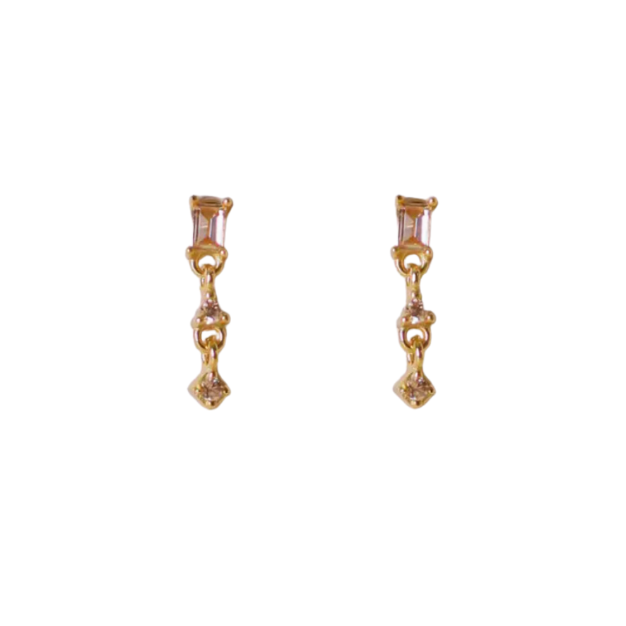 Mini Baguette Drop Earrings