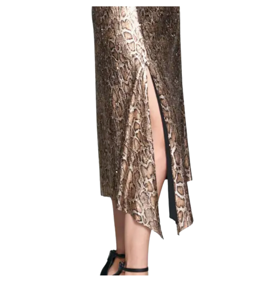 Brown Sequin Snake Skirt