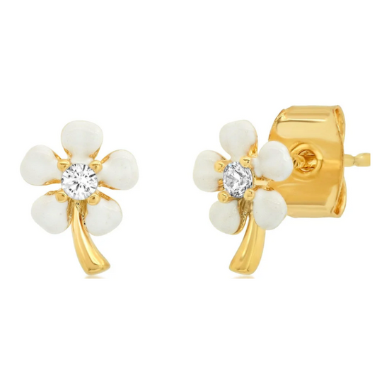 Enamel Flower Stud Earring