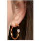 rho Front Post Crystal Hoop Earrings