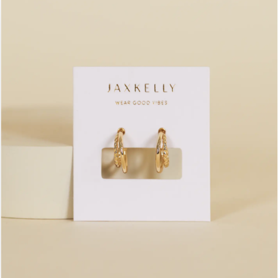 Gold Hoop Double Earring