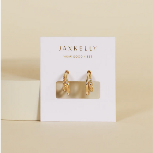 Gold Hoop Double Earring